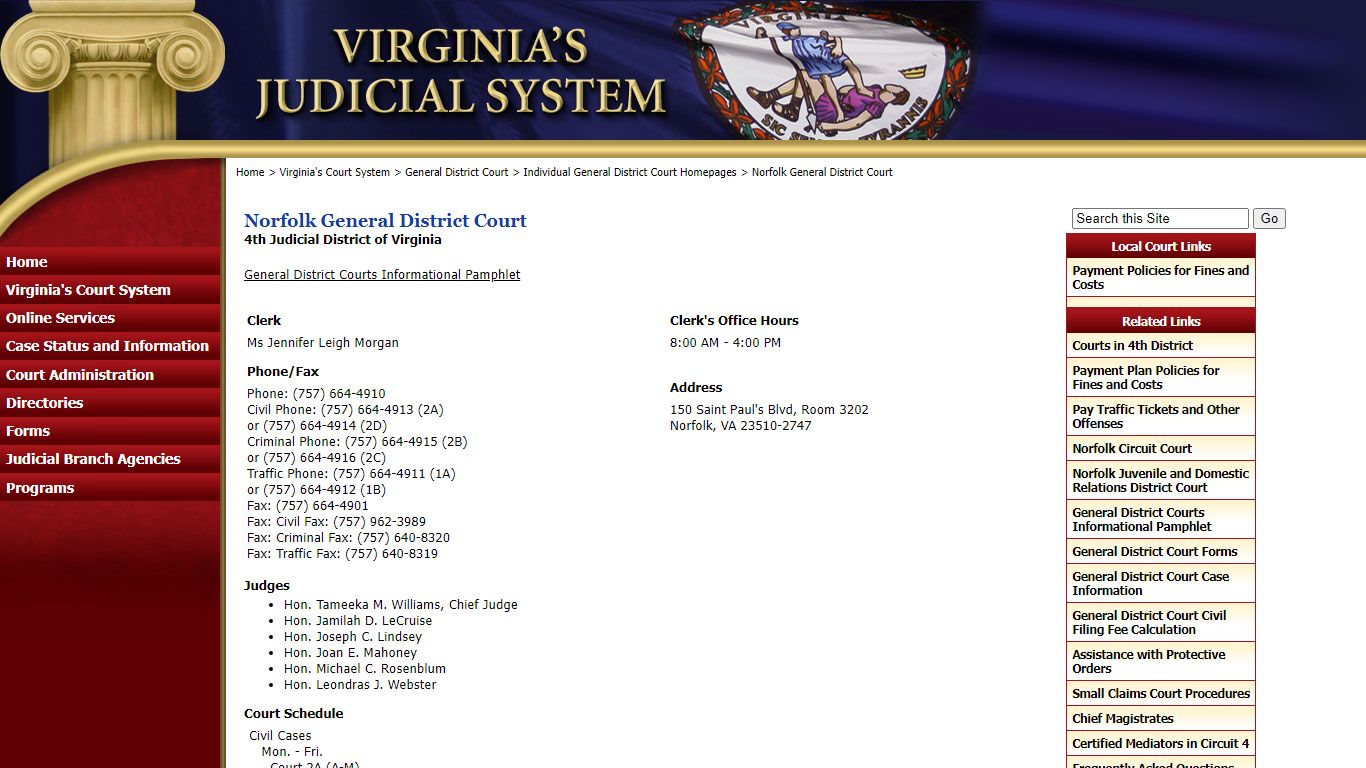 Norfolk General District Court - Judiciary of Virginia